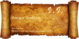 Varga Indira névjegykártya